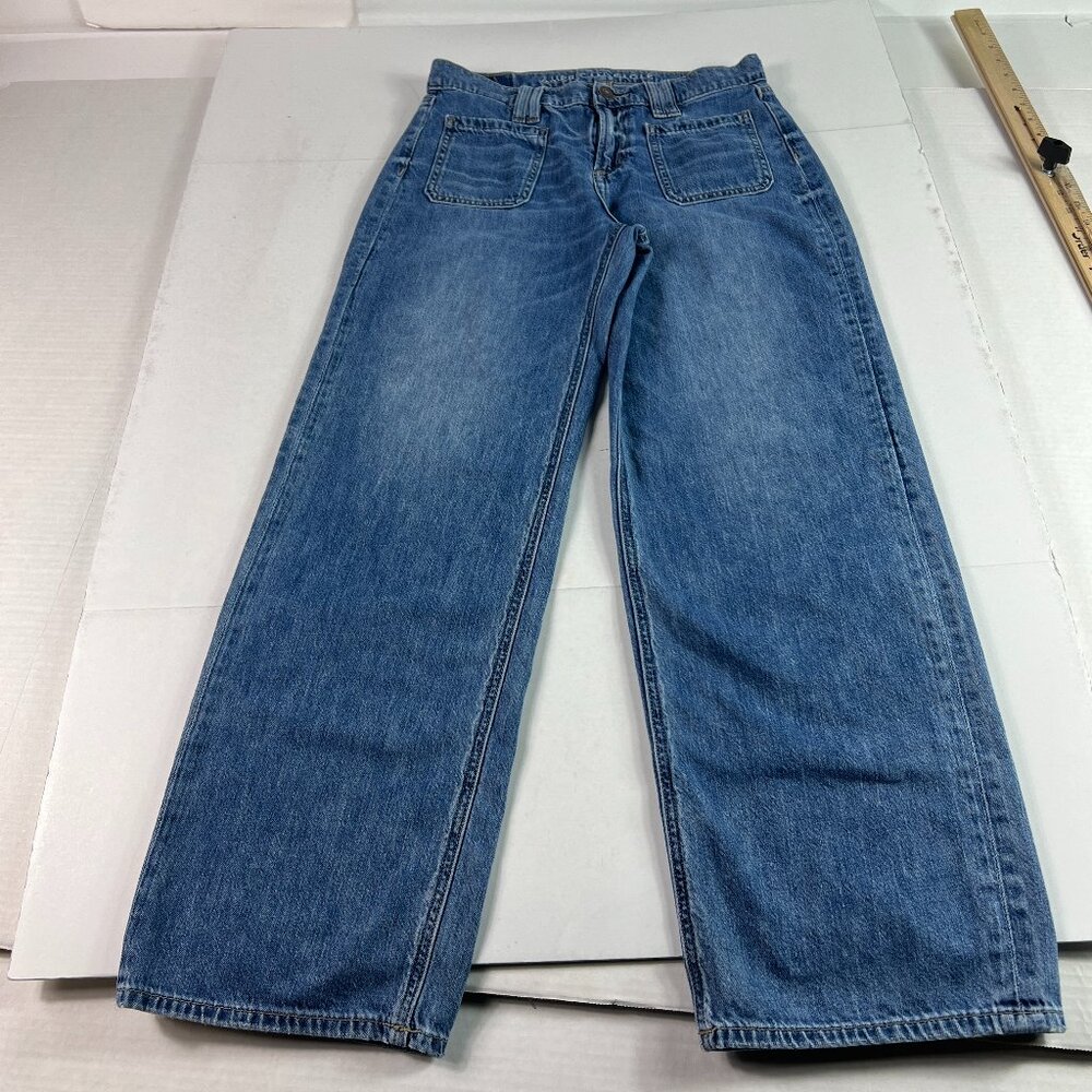American Eagle Jeans Womens 27x27* Mid Rise 90s Wide Leg Blue Faded Denim Tag 0S